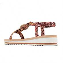 Sandalias de plataforma casuales de verano para mujer, sandalias de verano con estilo para mujeres - Camel - Ver 3
