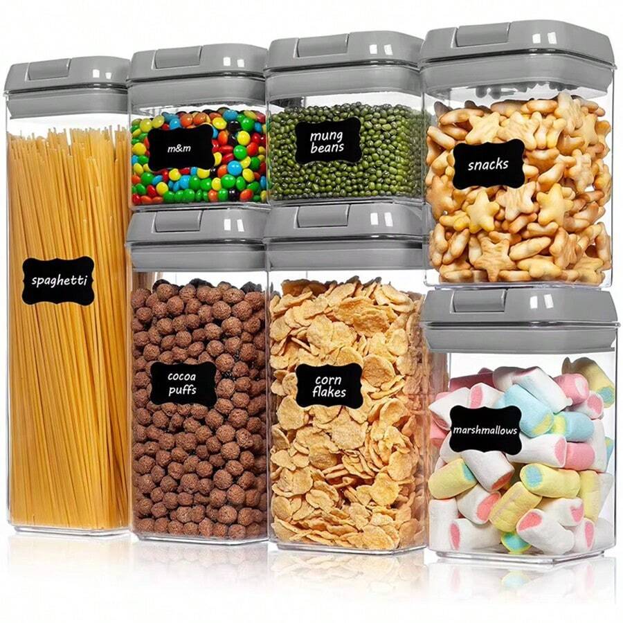 Seven Sets Of Kitchen Storage Containers, With Sealed Lid, Waterproof And Moisture-Proof