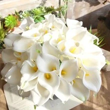 4/10/20 Piezas Flores Artificiales de Cala Lili, Flores de Cala Lili Realistas de Textura Simulada para Decoración del Hogar, Jardín, Oficina, Fiesta, Boda, Ramo, Centro de Mesa, Pascua - Multicolor - Ver 74