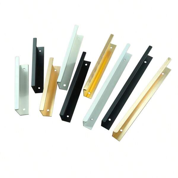 1pc Modern Minimalist Fashionable Aluminum Alloy Recessed Cabinet Pull Handle, Available In Black, White, Gold For Drawers, Wardrobe Doors, Vanities & Other Furniture