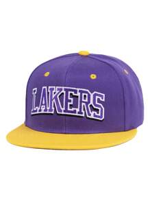 1pc, Gothic Style LAKERS Letter Embroidered Baseball Cap,Baseball Game Fits,Basketball,Fall Fits,Sports Style,90's Outfit,Bright Colors,Flat Brim Hat,Adjustable Casual Dad Hat Sports Sun Hat For Women & Men, Sun Protection Casual Cap For Travels, Parties And Beach