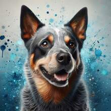 SEA MOSS CAT 5D DIY 钻石画套装 - 澳大利亚牧羊犬肖像、圆形亚克力钻石、墙壁艺术和桌面装饰、工艺礼品、牛头、家居装饰、节日礼物 - 彩色 - 查看 2