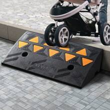 Rubber Curb Ramp 1 Or 2 Pack, 19.7 X 15.0 X 5.9" To 39.4 X 9.8 X 3.5" Rise Height Heavy-Duty 15 T Capacity Threshold Ramps, Driveway Ramps With Stable Grid Structure For Cars, Wheelchairs, Bikes, Motorcycles - 19.7 X 11.8 X 4.25" 1 Pack - View 1