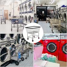 金属丝洗衣车，2.5 / 4.5 蒲式耳带轮金属丝洗衣篮，商用金属丝洗衣篮推车，镀铬钢架，4-5 英寸脚轮，洗衣篮金属丝推车，洗衣篮浴室收纳盒，篮子，储物篮，可折叠洗衣篮洗衣篮返校旅行必需品房间装饰，家居装饰 - 2.5 Bushel Capacity - 查看 7