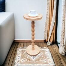 VingeGa Modern Round Wooden Side Table, End Table, Wood Coffee Table, Wood Nightstand, Multi-Functional Base For Living Room, Sofa, Bedroom, 24D X 24W X 60H Cm - Multicolor - View 7