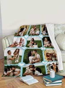 1 件定制照片毯，个性化照片和文字毯，可作为圣诞礼物，个性化圣诞记忆毯，毯子可用于床上用品/沙发/室内/室外，朋友礼物，儿童礼物，家庭礼物，生日礼物，送给朋友的礼物，送给她的礼物，送给女朋友的礼物，送给妈妈/爸爸的礼物