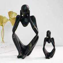 Resin Thinker Statue Colorful Art Abstract Sculpture, Modern Home Decor Accents Large Graffiti Collectible Figurines