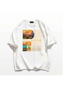 DISCO FLOWER BOY T-Shirt Basic Cotton Short Sleeve Premium Shirt - 白色 - 查看 1