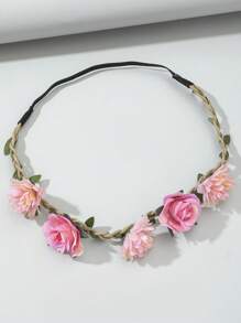 1 Peça Faixa de Cabeça Boêmia de Poliéster com Estampa Floral, Coroa de Decoração Floral, Adequada para Tiara de Todas as Estações, Guirlanda de Cabelo, Circlet de Cabelo