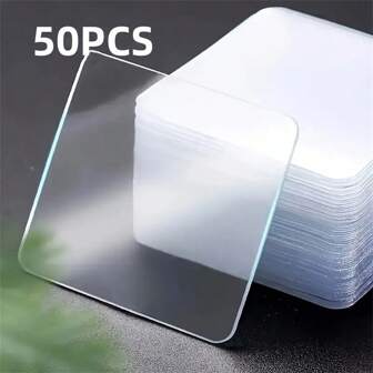 Cinta adhesiva de doble cara nano resistente de 50 piezas: tira adhesiva fuerte, sin dejar rastro y extraíble para oficina, imágenes, alfombras, etc.