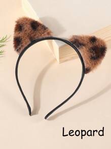 1/3/4 件新款可爱毛茸茸猫耳朵头带，适合女孩和女士，短毛绒时尚发箍，毛茸茸的黑白豹耳朵角色扮演发带发饰，适合派对礼物和日常使用 - 彩色 - 查看 7