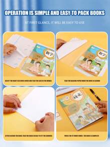 10 piezas Funda de libro transparente con diamante Funda de libro gruesa para estudiantes Funda protectora a prueba de agua y antifouling para libros extracurriculares, libros de cómics Recomendado por el maestro de la escuela, de vuelta a la escuela, útiles escolares