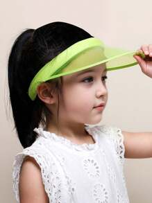 1 chiếc mũ lưỡi trai cho trẻ em, nhẹ, chống tia UV, có dây chun co giãn, thích hợp cho hoạt động ngoài trời, đi biển và mặc hàng ngày. - Màu trong suốt tinh khiết - Xem 2