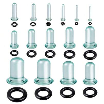 SWANJO 2 st Öronmätare i glas Stretching Kit Short Taper Expander 1,6-16mm Stretching Ear Tunnels and Plugs Body Piercing Smycken