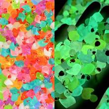 Approx. 50pcs Mini Luminous Resin Ducks, Colorful Glowing Small Duck Statues For Garden Decor, Micro Landscape, Dollhouse, Adult Collectible, Miniature Animal - Multicolor - View 6
