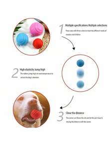 Durable Rubber Bouncy Ball Toy With Stripes Pattern For All Breed Sizes - Solid Elastic Pet Ball For Interactive Play, Chew-Resistant, No Batteries Required,Suitable As Gifts For Festivals Such As Halloween, Christmas, Valentine's Day, Etc. - Red - View 8