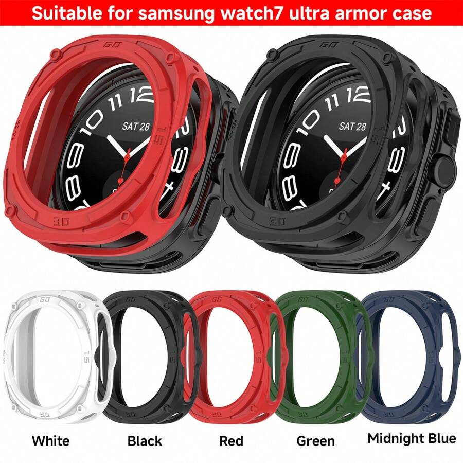 Capa Protetora de Silicone Compatível com Samsung Galaxy Watch 7 Ultra, Capa Protetora de TPU Macio para Relógio Ultra 47mm Acessórios