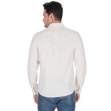 Generra | Men's Classic Striped Long Sleeve Dress Shirt - 米色 - 查看 2