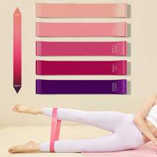 5pcs Hip Exercise Resistance Band, Portable Women's Fitness Yoga Equipment Tension Band Elastic Ring, Women's Exercise Belt For Buttocks/Legs/Arms, Yoga And Pilates&Strength Training Equipment, Men's And Women's Elastic Exercise Belt - Multicolor - View 5