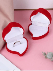 1 件心形戒指收纳盒，红玫瑰戒指展示盒，浪漫心形设计，适合婚礼，送给爱人的礼物，订婚戒指盒，珠宝盒，4 种款式可选，适合返校季 - 彩色 - 查看 6