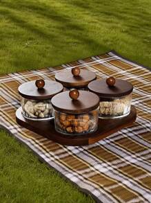 1 Set multifunktionale Aufbewahrungsgläser, Tabletts für Getreide, Süßigkeiten, Kekse, Brot, geeignet für Outdoor, Hochzeit, Party, Geschenke, Geburtstage