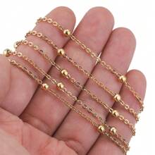 Rolo Corrente Singapura Com Bolinha 3.5mm Ouro/Prata 10 Metros