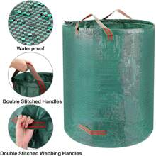 2 piezas/1 pieza Bolsa grande reutilizable de hojas, bolsa impermeable y antioxidante para césped, bolsa de residuos plegable de gran capacidad para el jardín, bolsa recolectora de polvo para jardín, bolsa de jardín para recoger hojas, bolsa de jardín de gran capacidad, bolsa de basura de hojas para piscina y jardín, bolsa comercial de reciclaje de basura
