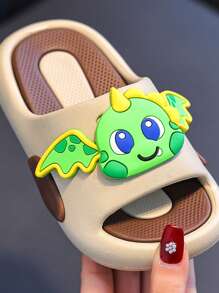 1 Pair New Cartoon Dinosaur With Wings Slippers, Indoor Outdoor Dual-Wear, Lightweight Comfortable Soft Sole Non-Odor Sandals, Suitable For Summer