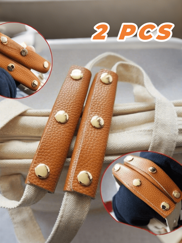 2PCS/1PC PU Leather Bag Handle Luggage Grip Protector Cover Anti-Stroke Suitcase Tote Shoulder Strap Chains Bags Handle Wrap Accessories