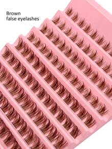 Asiteo 120pcs D Curl Brown Lash Clusters DIY Eyelash Extensions - Wispy & Natural Look, 8-16mm Mixed Lengths, Soft & Lightweight Individual False Eyelashes For Easy At-Home