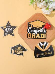 48 sztuk Graduation Season Lollipop Paper Card, Czarna złota czapka ukończenia szkoły, toga ukończenia szkoły, wzorzysta lizak, papierowa torba na karty, świętuj ukończenie szkoły, lizak, torba na prezenty, dekoracje na biurko na przyjęcie z okazji ukończenia szkoły, torby na lizaki do pakowania prezentów na ukończenie szkoły, upominki na przyjęcie z okazji ukończenia szkoły