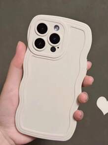 基本款手机壳 1 件装 TPU 彩色波浪纹手机壳 适用于 15 Pro Max、三星 A14 - 米色 - 查看 1