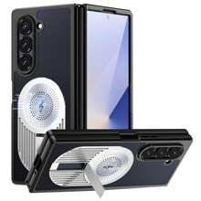 Case For Galaxy Z Fold 5/ Fold 6, Metal Radiator Design [Compatible With Magsafe] Back Cover With Foldable Stand, Camera Lens Protector Phone Cover For Galaxy Z Fold 6/Fold 5Gifts For Family, Friends, Kids, Birthday,Spring, Holiday, , Easter