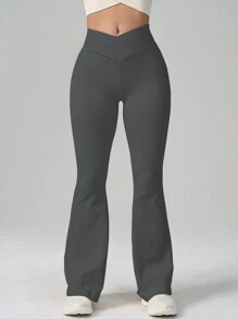 Nieuwe Stijl Eendelige Strakke, Ademende Taille-Cinching En Billen-Liftende Yoga Oefening Jumpsuit Voor Vrouwen Met Uitlopende Lange Broek Geschikt Om Buiten Te Dragen Hardlopen Oefeningen En Fitnesstraining Lente En Herfst Stijl Effen Kleur