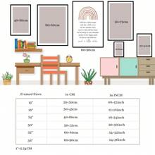 1 Pc Framed Quote Art Rainbow Nursery Wall Art Canvas Poster Painting Wall Decor For Bedroom Living Room