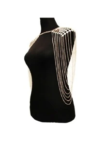 Nueva joyería de cadena metálica multicapa para el Body y el hombro para mujeres