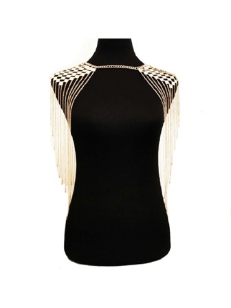 New Metallic Chain Multi-Layer Shoulder Body Chain Jewelry For Women,