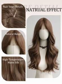 XIXISNOW Long Wave 24 Inch Natural Woman Wigs High Quality Flax Brown Wig For Women Daily Use