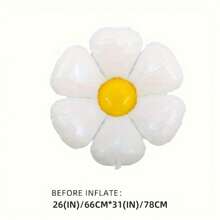 可爱白色无脸可爱雏菊花套装形状生日快乐派对装饰铝箔氦气球 Helio Globo 可飞