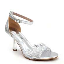 Sandale de damă simple și la modă casual cu toc înalt pentru purtarea de zi cu zi Sandale elegante Sandale de vară pentru femei - Argint - Vizualizare 1