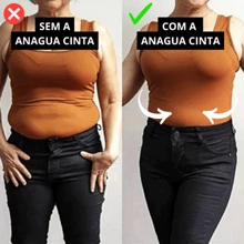 Kit 2 Anágua Modeladora Bermuda Cinta Short Modelador Reduz Medidas Alta Compressão Afina Cintura Elimina Gordurinhas - Bege - Visão 5