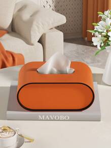 De deksel van de PU-leren tissuebox, een moderne, licht-luxueuze, hoogwaardige elliptische tissueboxhouder, een creatieve tissuebox, is een decoratief opbergitem met magnetische sluiting, geschikt voor woonkamers, nachtkastjes, slaapkamers, bureaus en badkamermeubels.