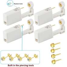 Ear Piercing Kit,Disposable Ear Piercing Gun With Preloaded Ear Stud, At Home Self Ear Piercing Gun Kit - 4MM Earrings Stud - White - View 12