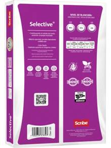 Paquete de 500 hojas Carta Scribe Selective 99% blancura, 70g - Blanco - Ver 2