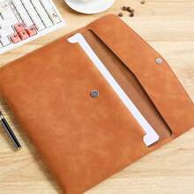 1pc Minimalist A4 Leather Document Organizer Bag, Office File Storage Pouch For A4 Size Documents And Items, Portable Business File Folder,Back To School,School Supplies - Multicolor - View 9