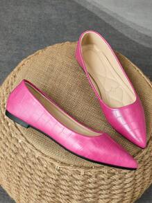 Women's Comfort Black Snake Skin, Red Slip-On, Pink Stone Pattern, Yellow Flat Pointed Toe Shoes - Vacation, Gray Travel, Maroon Autumn, Olive Green Casual, Versatile, Navy Blue, Brown Loafers - 玫紅色 - 查看 3