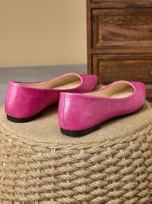 Women's Comfort Black Snake Skin, Red Slip-On, Pink Stone Pattern, Yellow Flat Pointed Toe Shoes - Vacation, Gray Travel, Maroon Autumn, Olive Green Casual, Versatile, Navy Blue, Brown Loafers - 玫紅色 - 查看 6