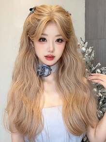 XIXISNOW Long Curly Fblonde Wigs 26 Inch For Women Cosplay Party Daily Wear Synthetic Heat Resistant Wigs