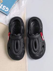 New Fashion Perforated Slides For Men, Solid Color Anti-Slip Outdoor Sandals
