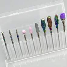 30pcs Nail Drill Bits, 3/32" Ceramic Drill Bits For Acrylic, Diamond Cuticle Efile Carbide Removal Drill Bits, Home Salon Acrylic Gel Nail Care Pedicure Tool (Comes With 3 Boxes)